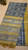Pure Tussar Saree - Mustard Yellow & Blue thumbnail
