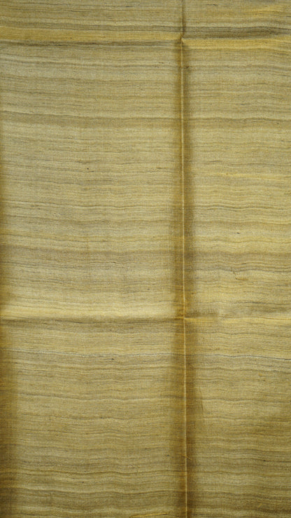 Pure Tussar Saree - Mustard Yellow & Blue