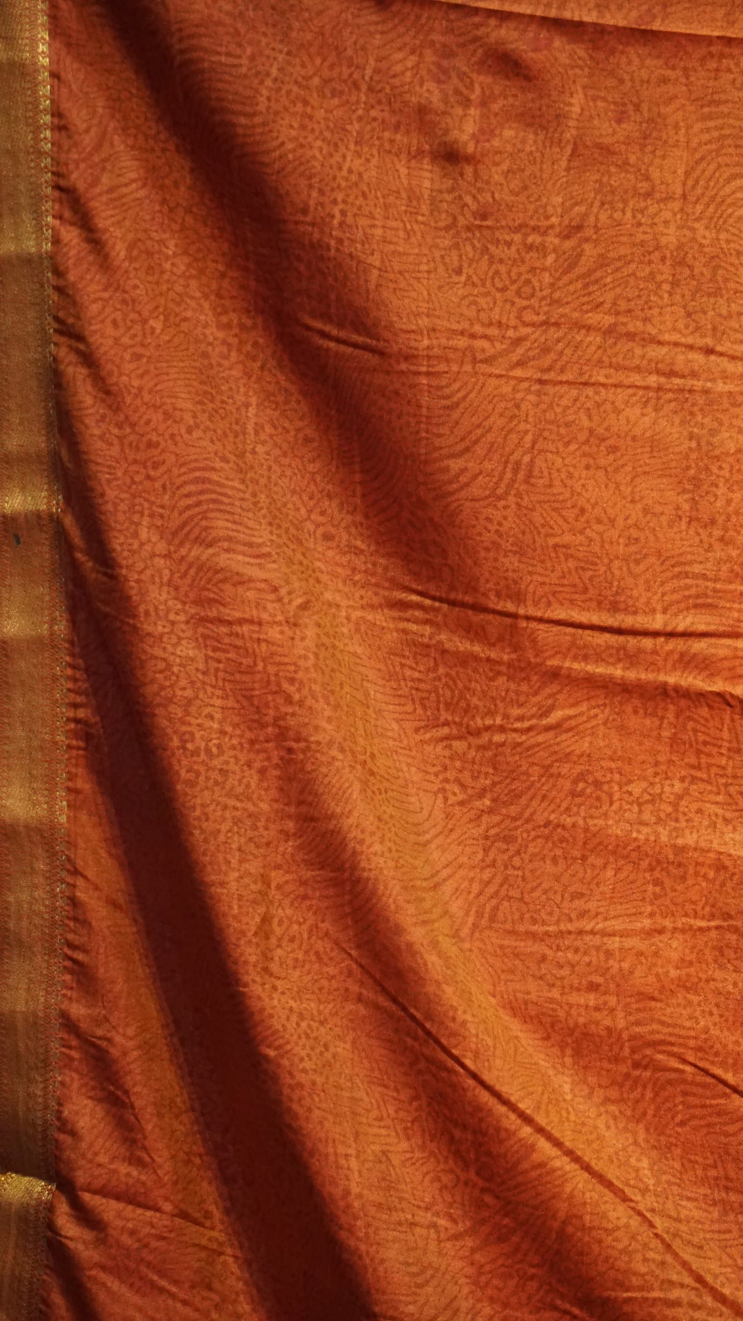 Semi Pattola Saree Kolam Print - Mustard