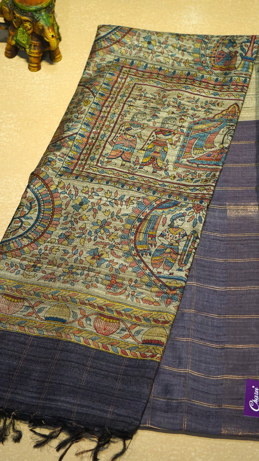 Pure Tussar Saree - Light Violet