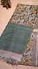 Pure Tussar Saree Floral - Beige & Green thumbnail