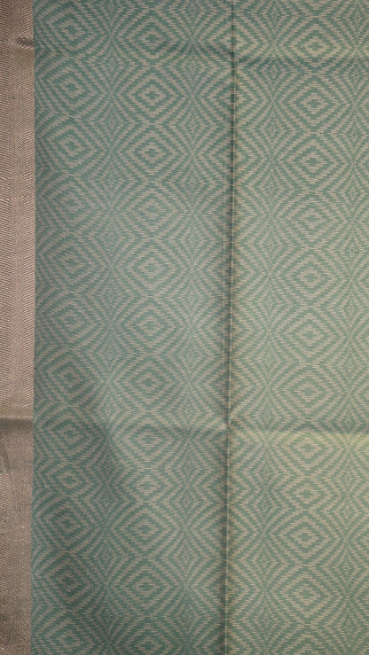 Pure Tussar Saree Floral - Beige & Green