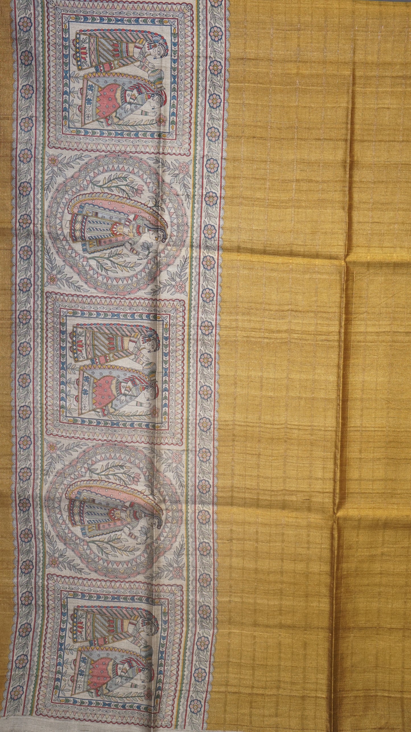 Pure Tussar Saree - Mustard Yellow