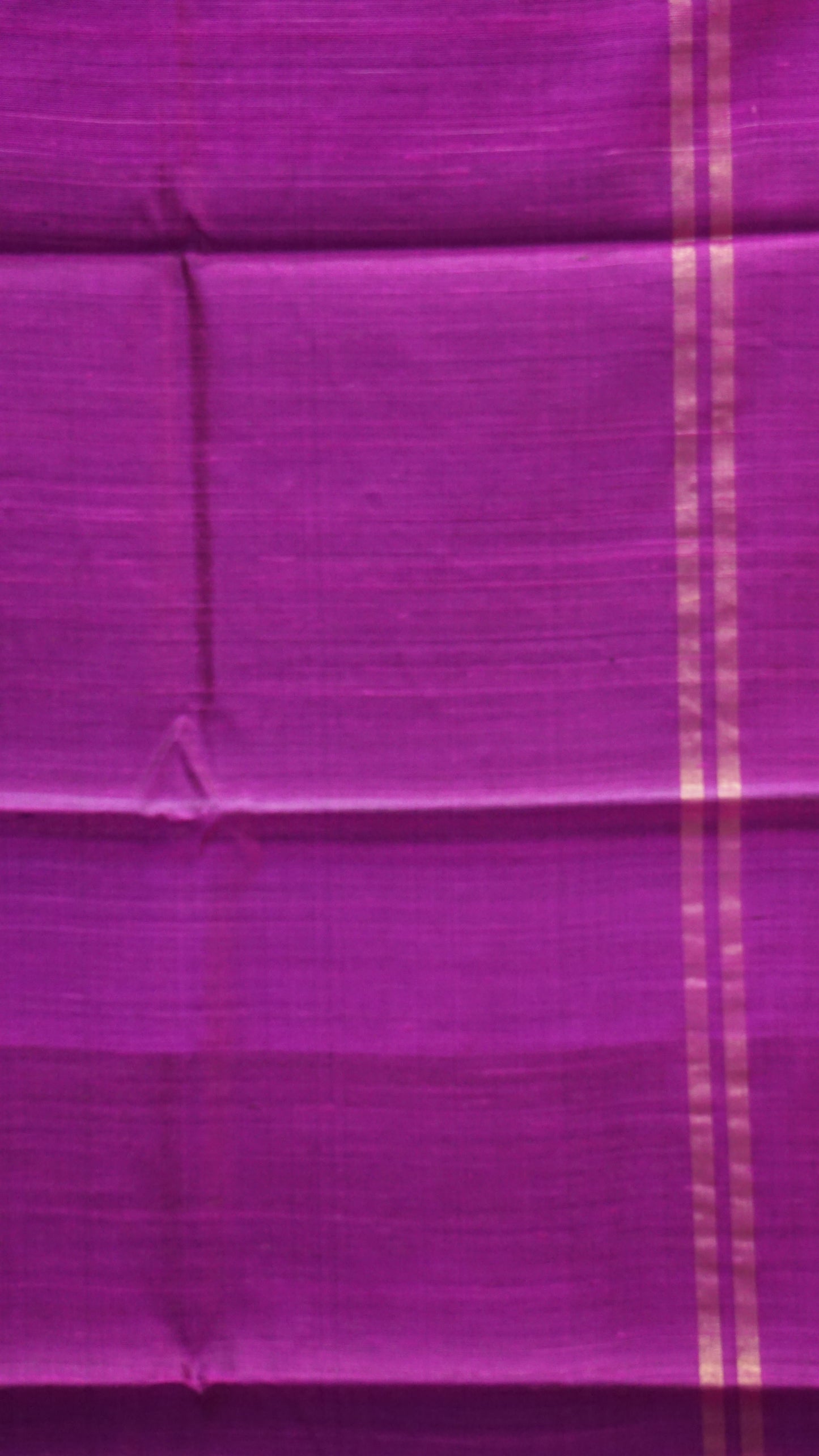 Pure Dupion Silk Saree - Magenta with Purple Border