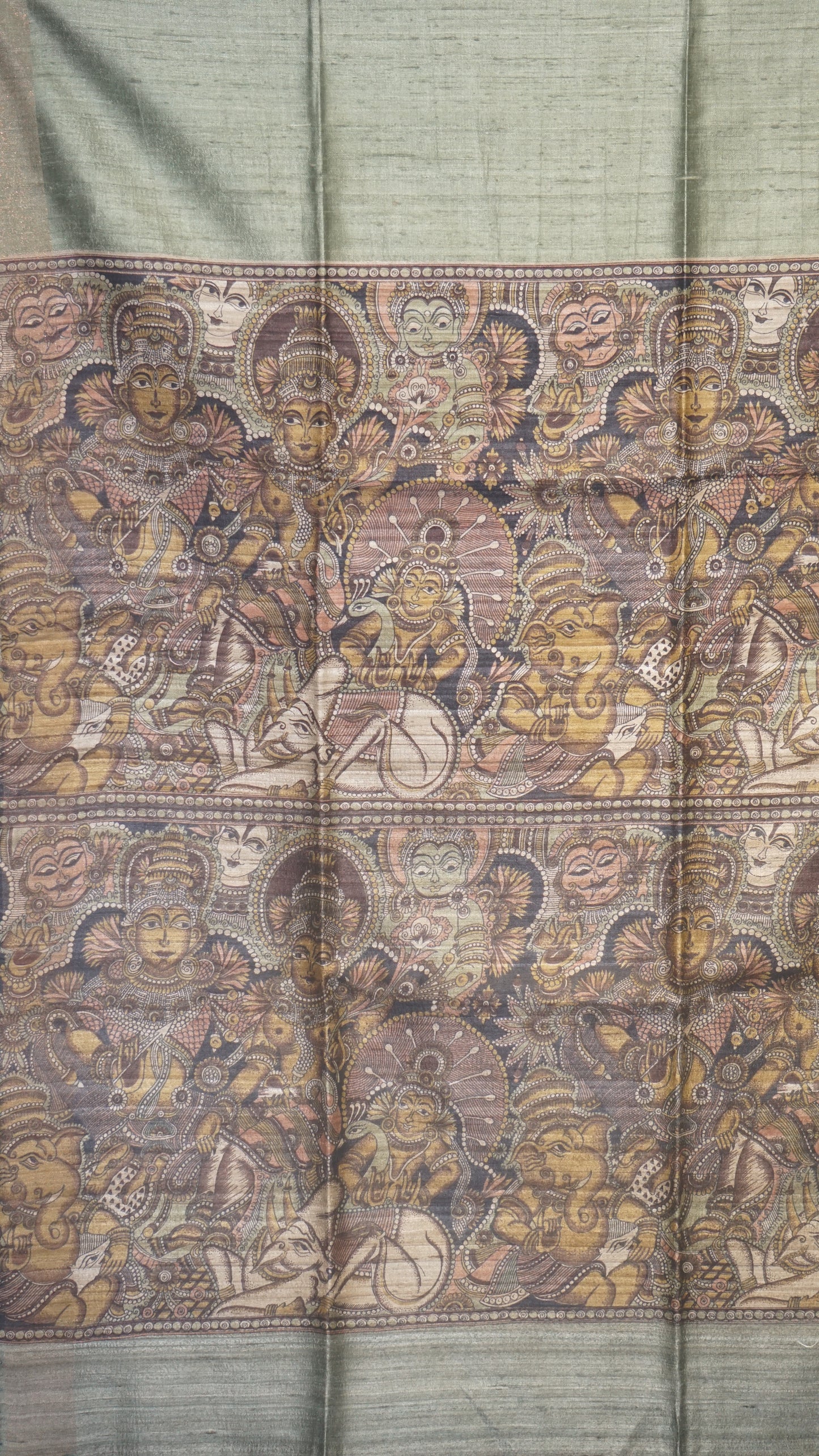 Pure Tussar Saree - Pista Green