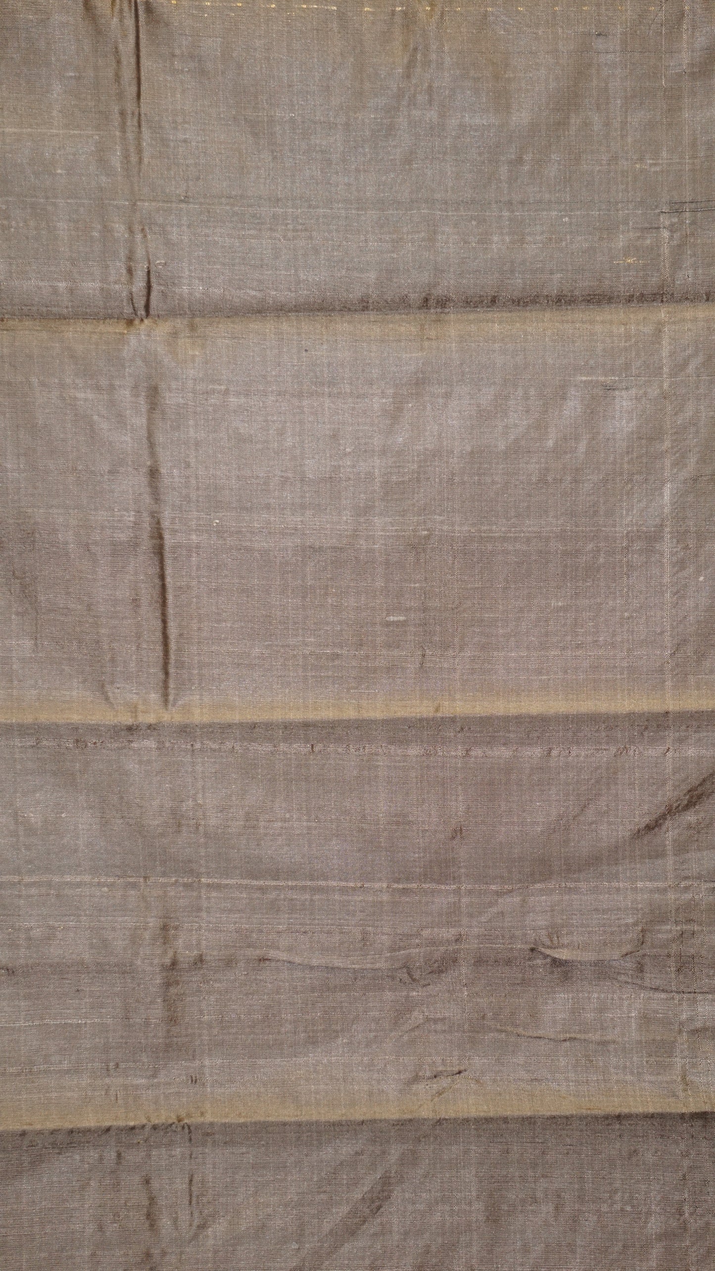 Pure Dupion Silk Saree - Grey with Gold Zari