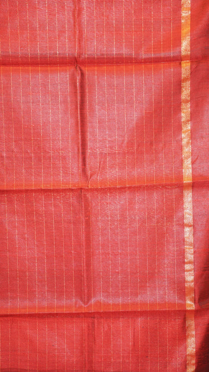 Pure Dupion Silk Saree Checks - Maroon