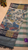 Pure Tussar Saree Checks - Cream & Pista Green thumbnail