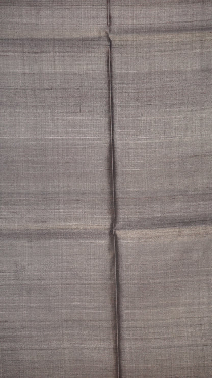Pure Tussar Saree - Red & Grey