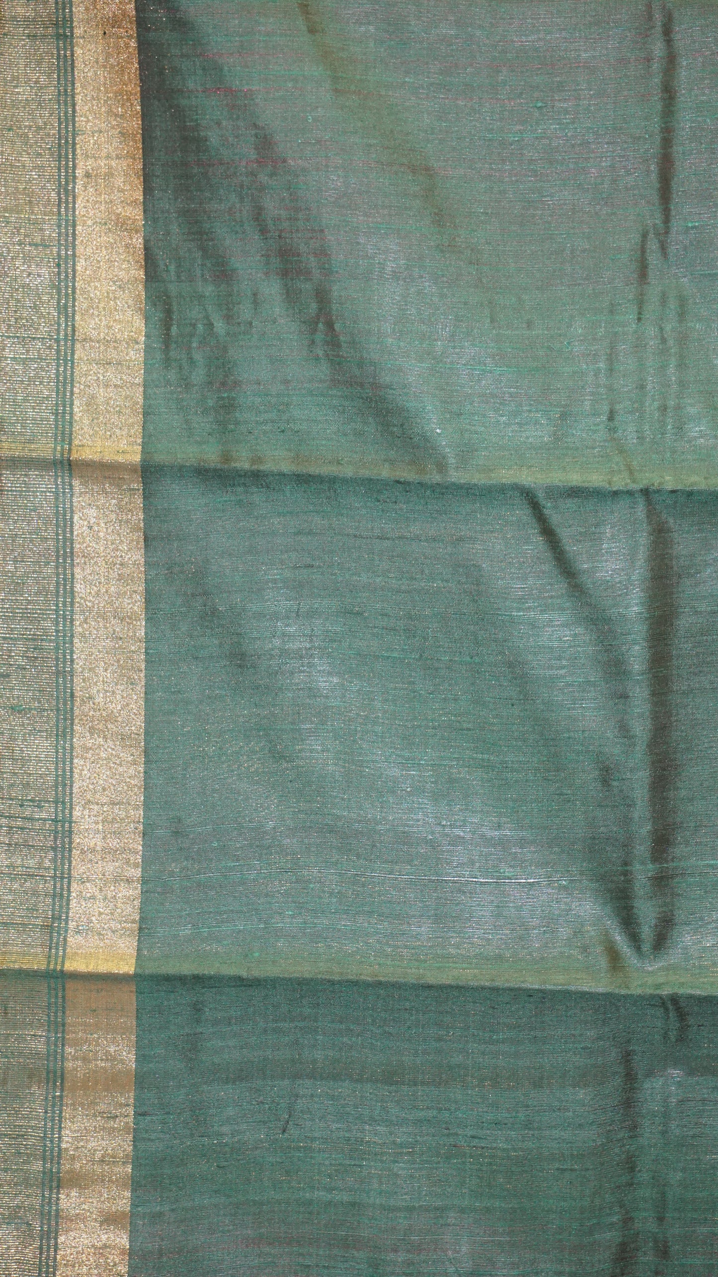 Pure Dupion Silk Saree - Pink with Green Border