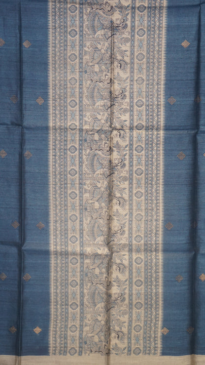 Pure Tussar Saree - Blue