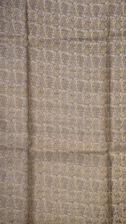 Pure Tussar Saree - Mustard Yellow