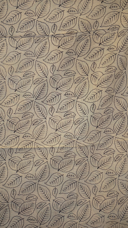 Kalamkari Saree Cotton - Green With Magenta Border