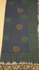 Kalamkari Saree Silk - Navy Blue With Maroon Border thumbnail