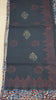 Kalamkari Saree Silk - Black With Blue & Red Floral Border thumbnail